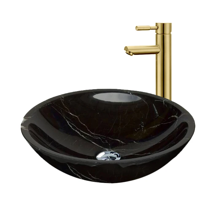 Bathroom WL1004 round natural stone polished marble granite onyx travertine wash vessel sink