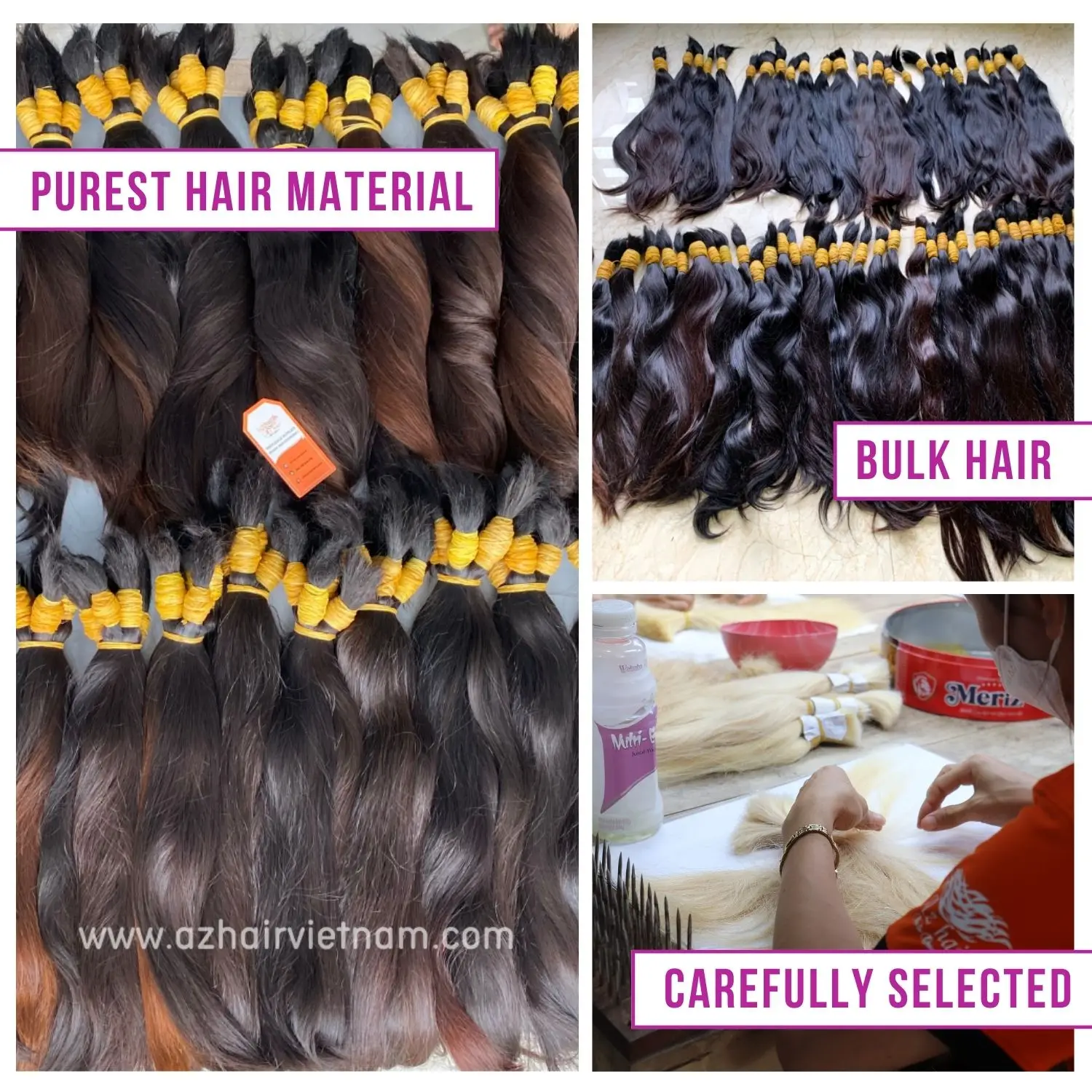 One Single Donor Health Unprocessed Raw Vietnamese Cuticle Aligned Bulk Hair Extensions 100% Human Hair Bundles