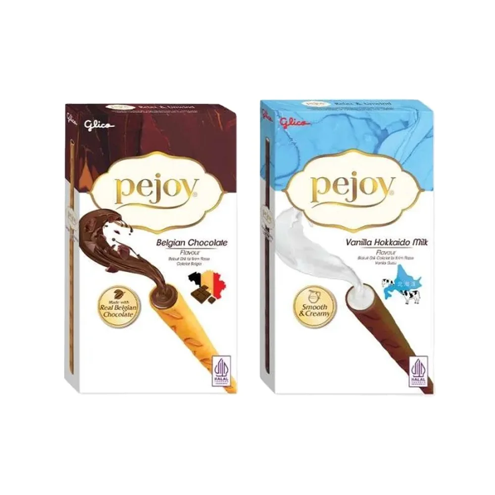 Pejoy Pocky Stick 30gr Vanilla Flavor Sweet Crunchy Biscuits Stick Covered in Chocolate Glico Snacks