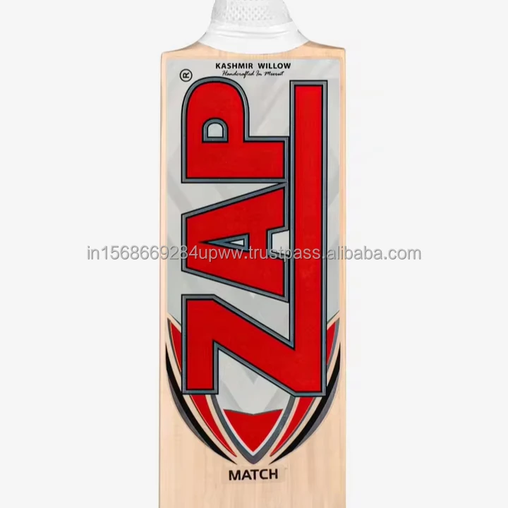ZAP Match Kashmir Willow Bat Size 2 for Cricket Handmade Sports Equipment Durable Wood Material