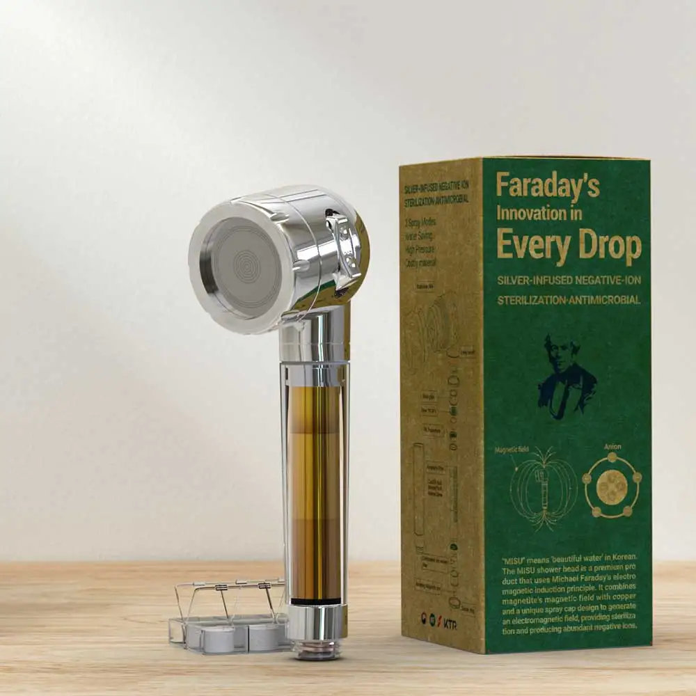 Made In Korea Best Selling Sterilization Antimicrobial Negative Ion emission filter shower head Handheld Shower head