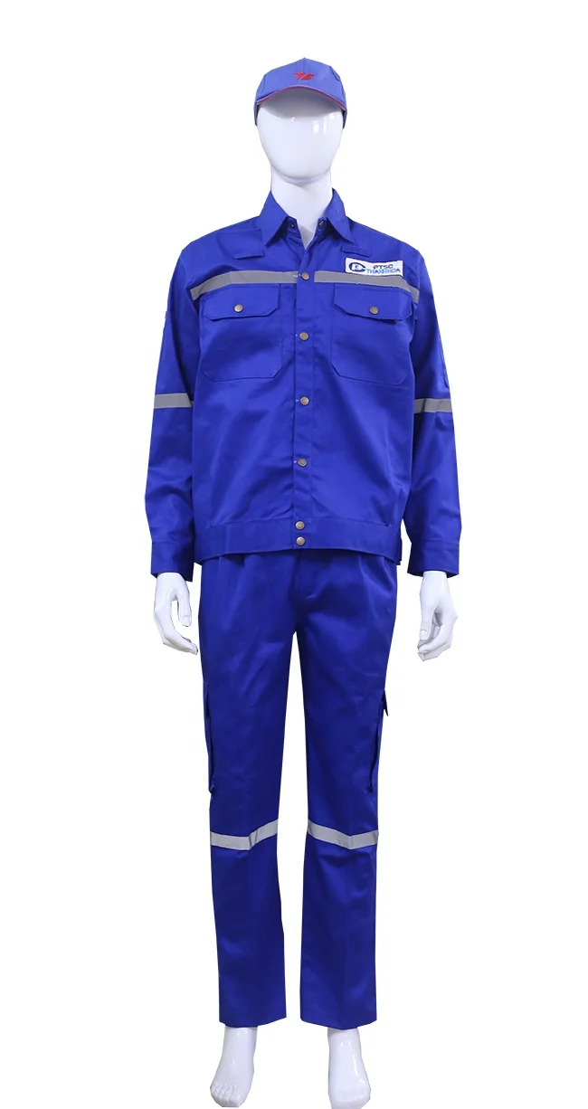 Fire proof Heat resistant 65%cotton, 33% Modacrylic, 2% Ani-static Fiber Overalls reflective Flame Retardant Coverall