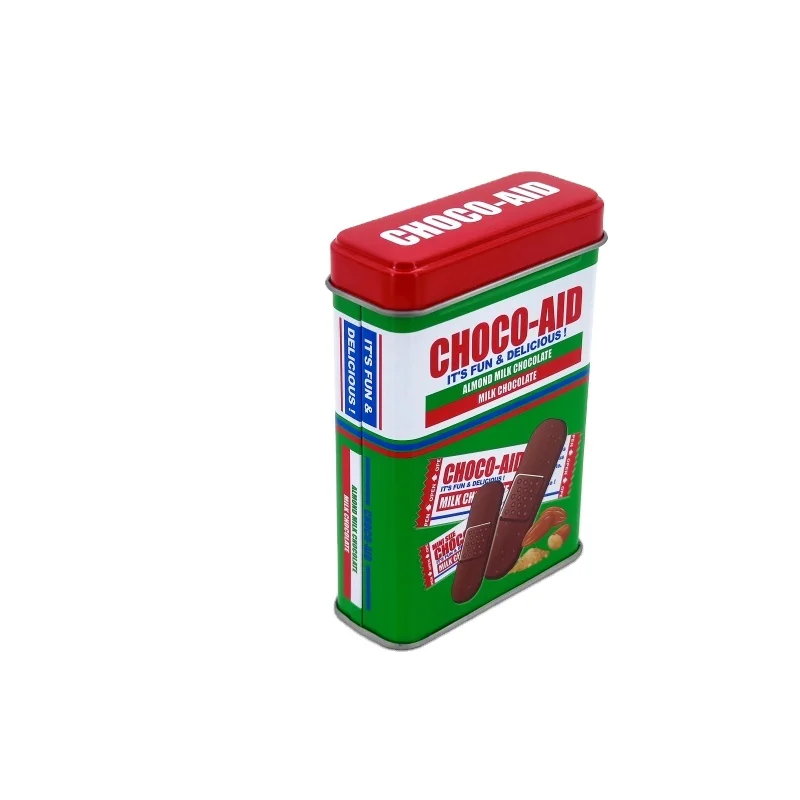 Прямоугольная причудливая жестяная коробка 68x28x100 хмм с откидными крышками для конфет