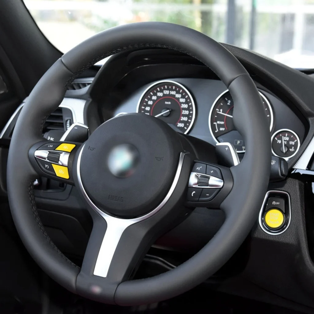 For BMW 123456 Series X5X6 Car ABS Yellow M1M2 Start Stop Engine Button