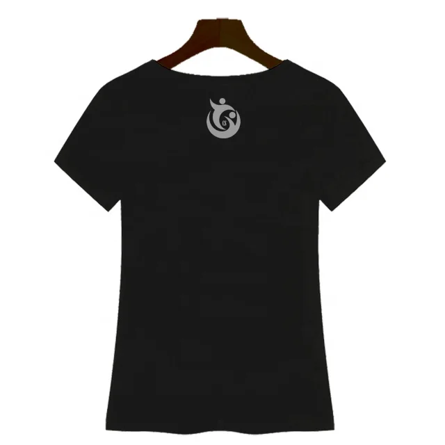 new 2023 100% cotton black t-shirt graphic screen printing v-neck tees USA Europe size tee High quality custom T-shirt for women