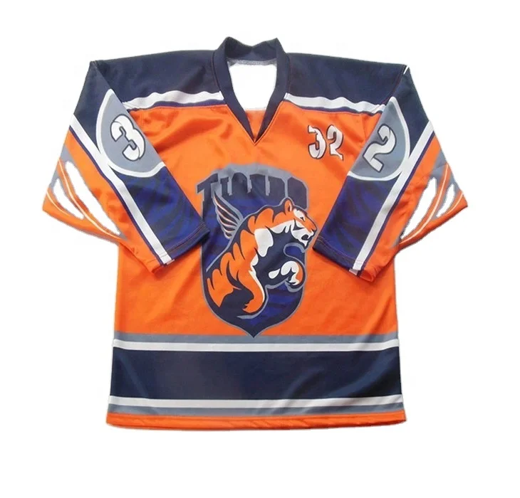 Youth White and Grey Ice Hockey Jersey Sublimated Cheap price V neck Ice Hockey Jerseys High Quality Ice Hockey Jerseys