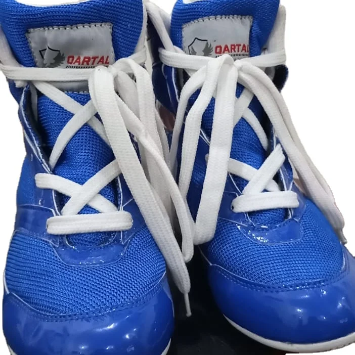 Good Quality High Premium Custom logo And Design PU Leather Lightweight Mesh Rubber And Grip Men Wrestling shoes