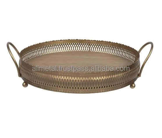 Metal Decorative Serving Tray Or Serving Platter For Hotels Restaurant And Dining Customizable