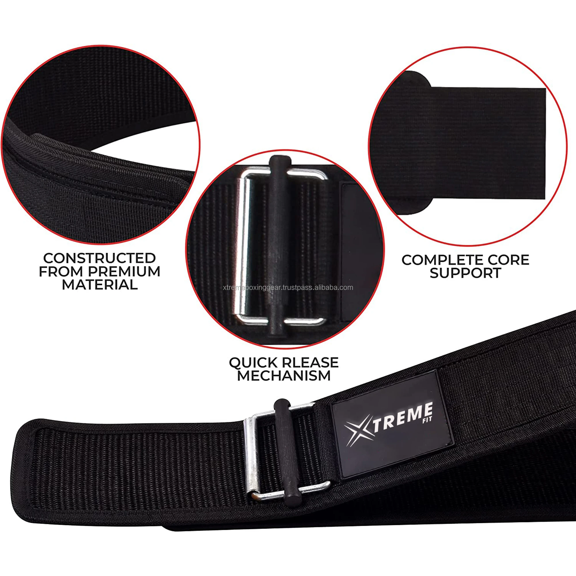 Quick Locking Weightlifting Belt for Bodybuilding, Powerlifting, Cross Training - 4inch Adjustable Lifting Back Support belts