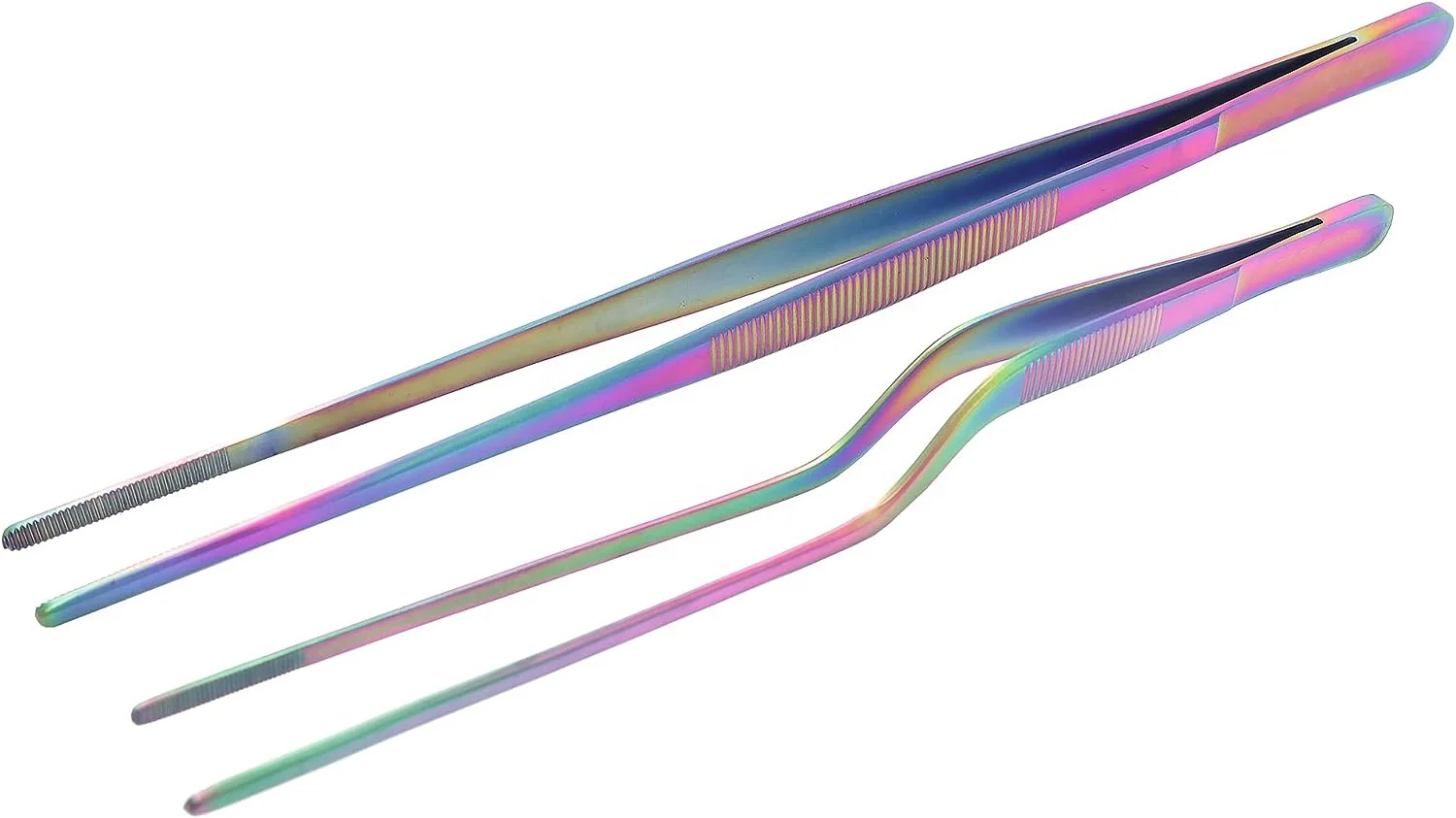 Кулинарные щипцы для пинцета из нержавеющей стали набор 2 10 дюймов прямой и 8 синий цвет Купить по лучшей цене