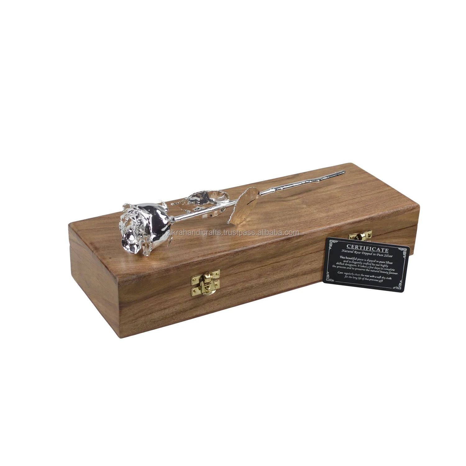 Настоящая Роза Чистая Посеребренная отделка роскошная ваза и коробки упаковочные украшения Натуральная роза лучшая для