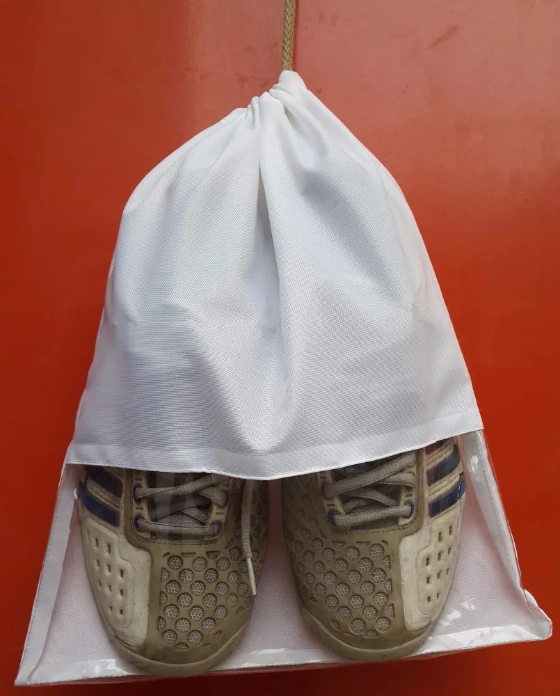 Cheap Price Shoe Bag Pouch Bag for Shoes Non Woven Fabric Mixed PVC Transparent Drawstring Dust Bags for Shoe, Handbags, Cloth