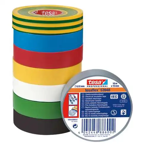 Premium Quality Tesa Professional 53988 Soft PVC Insulation Tape highly flexible and provides great adhesive strength.