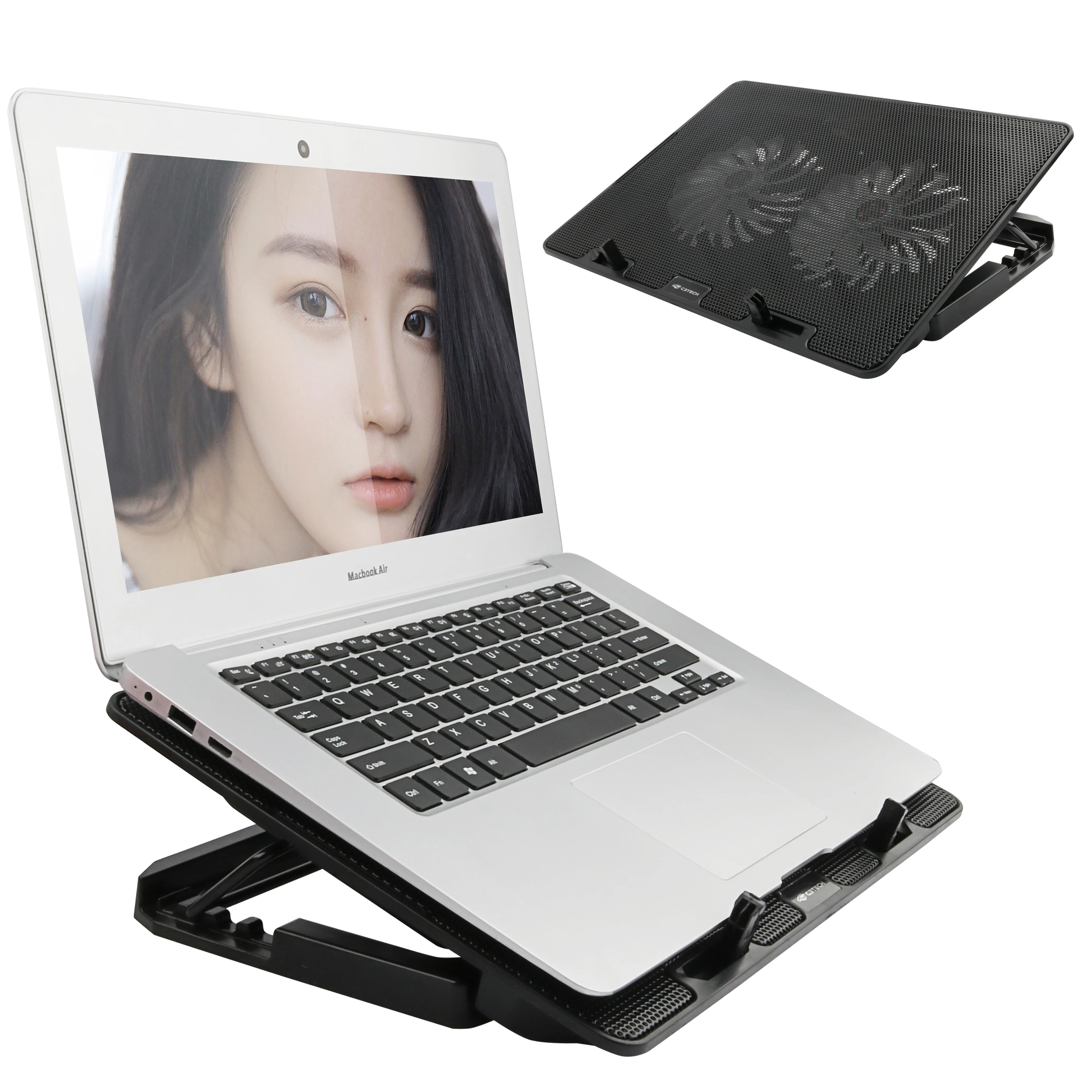 Great Roc factory design 17inch laptop  stand aluminium air cooled 4 level adjustable laptop cooling stand