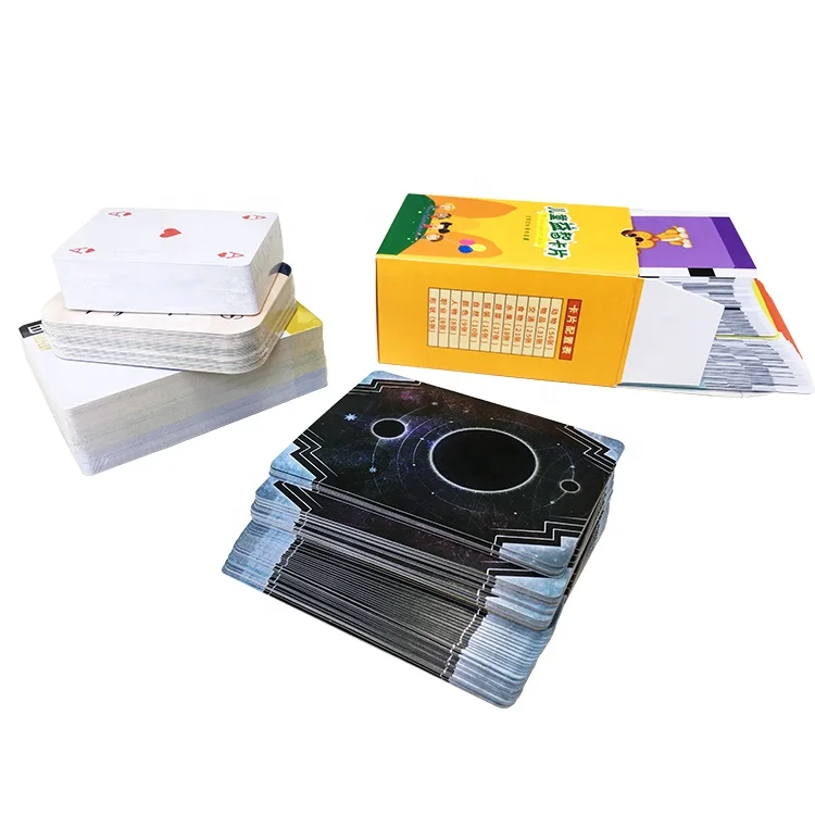 OEM printing factory custom cheap price kids education flash cards 6*9cm cognitive cards with paper box