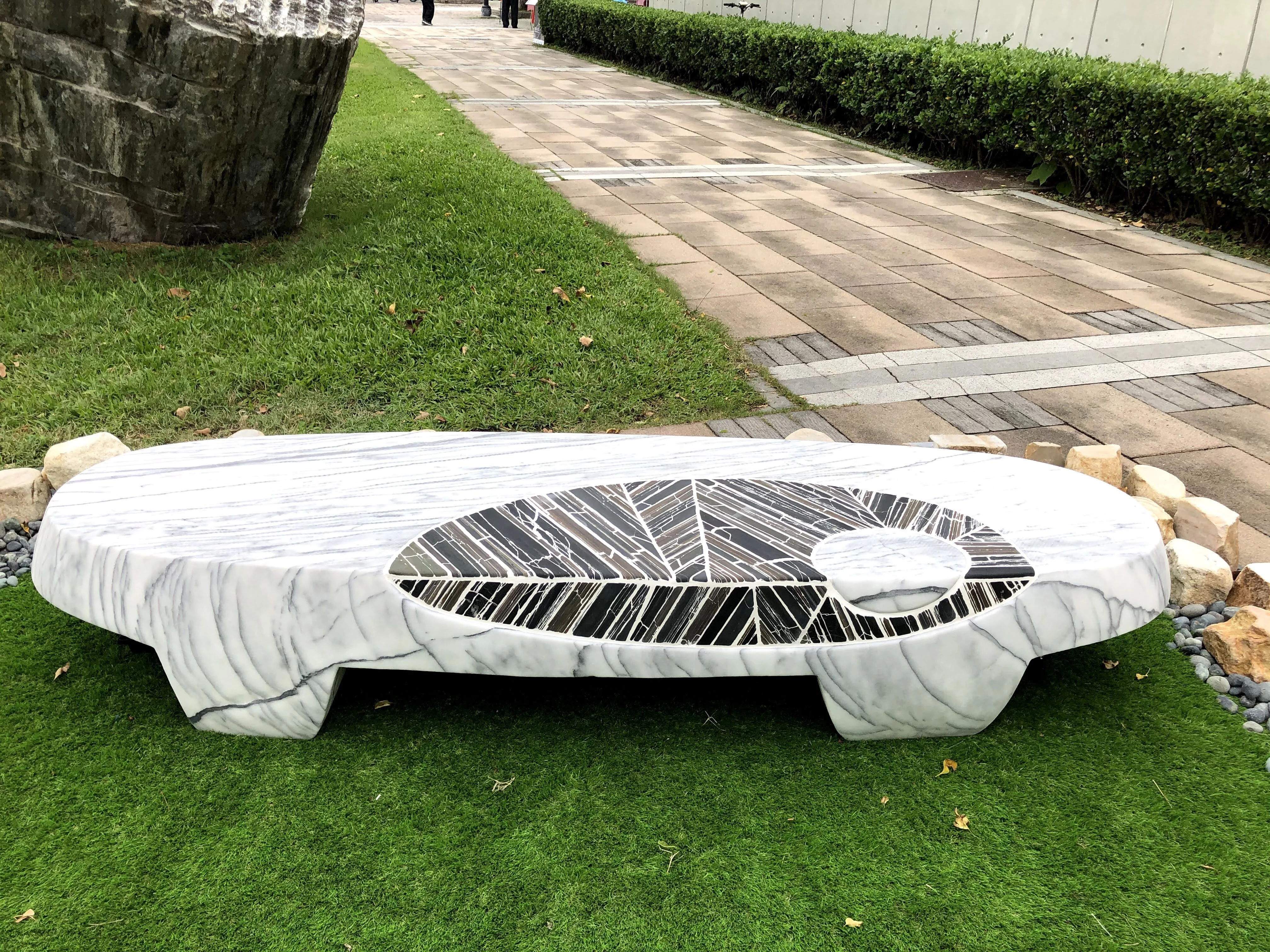 High quality Garden stone bench chair Carve Marble Natural