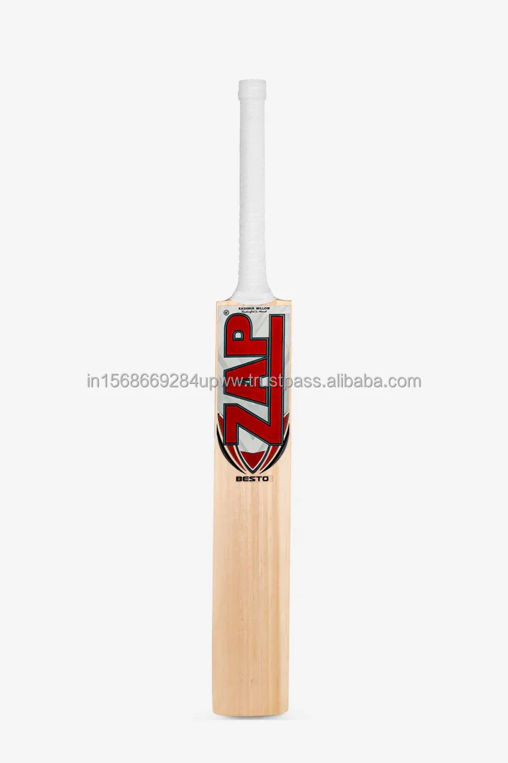 Spring Cane Rounded Handle ZAP Besto Kashmir Willow Bat for Durable Batting and Cricketing Experiences at Best Prices- Size 3