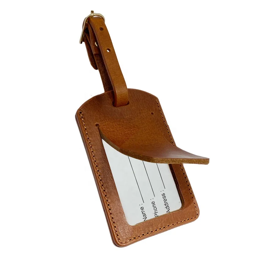 custom debossed logo travel agency souvenir giveaway leather luggage tags