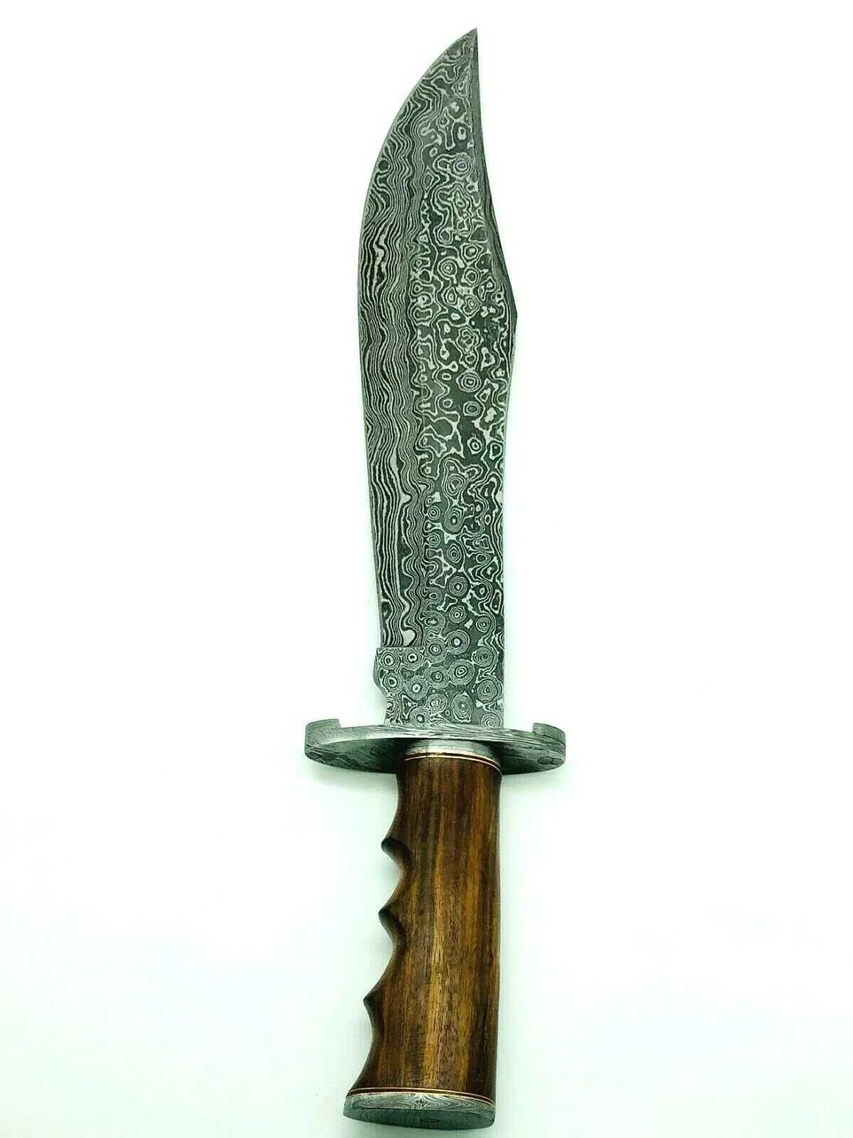 Custom Hammer Forged Damascus Steel Bowie Knife
