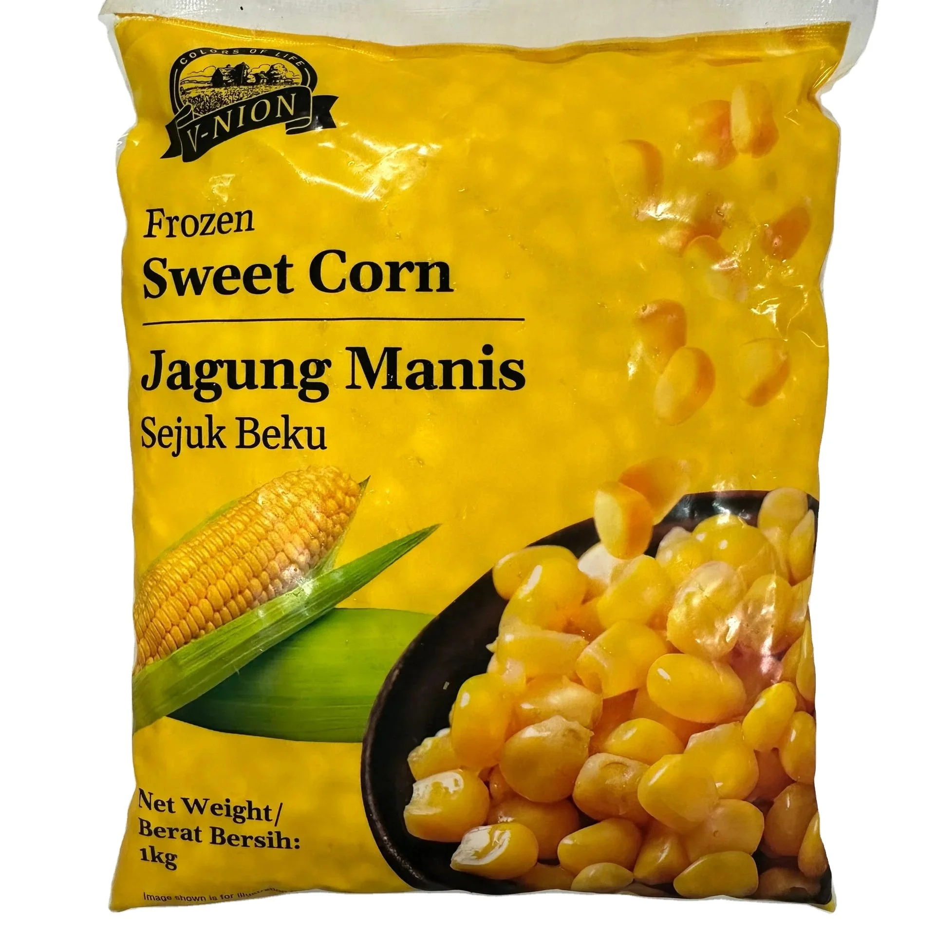 Premium Grade-A Frozen Sweet Corn IQF Peeled Easy 2-Minute Boiling Steaming Microwave Bulk Vacuum Packaging Particle Shape 1KG