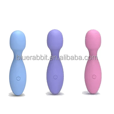 BlueRabbit Mini Vibrators Wholesale Cordless Hand-held Rechargeable Powerful Full Silicone Travel Massage Wand Vibrator