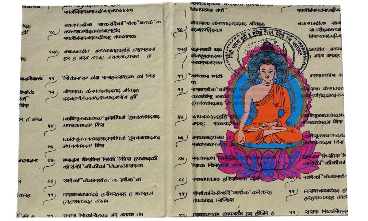 Handmade Paper Journal Diary Notebook hand made cotton vintage paper journals buddha print paper note book pocket journals