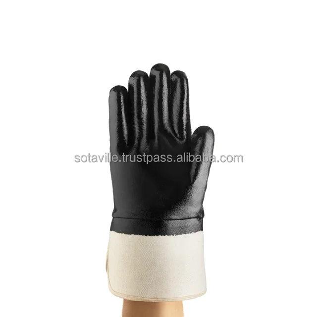 Hot-Selling safety work gloves with nitrile coating, offering long-lasting and durable use, ideal for handling heavy-duty tasks