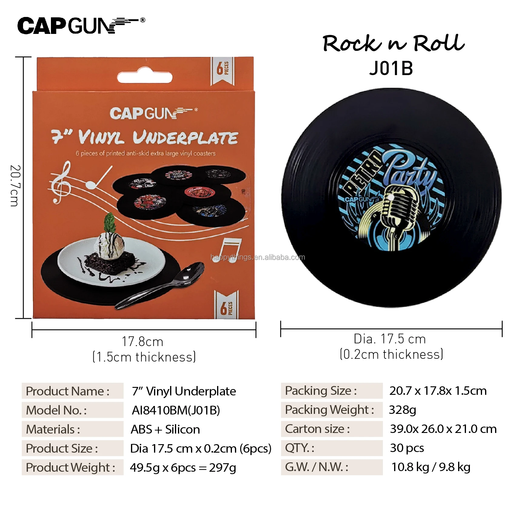 LOW MOQ Novelty 6PCS 7 inches Classic Black CD Record Vinyl Under Plate Mat Coaster set