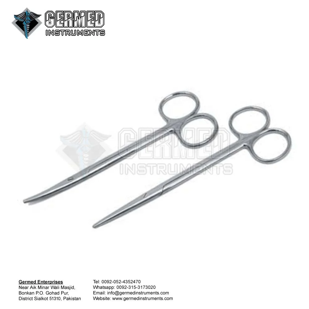 Made in Sialkot Pakistan Manufacturer Supplier Best Seller Strabismus Straight / Curved Scissors 11.5cm By GERMED ENTERPRISES