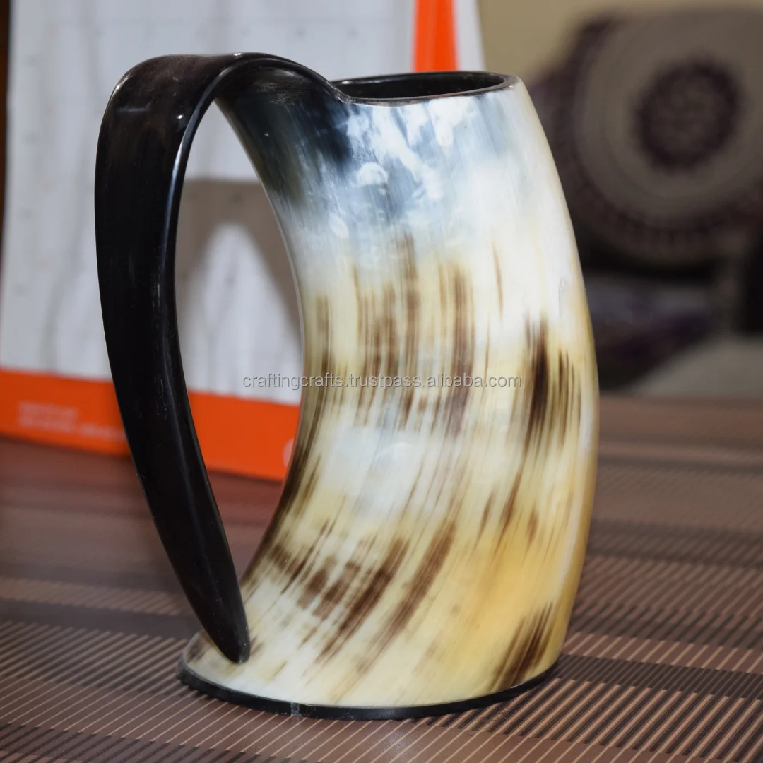 Authentic handmade original animal horn polished drinking horn natural crafts for sale in bulk from India
