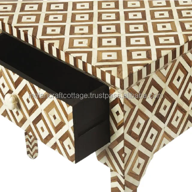 Bone Inlay Side Table / Bone Inlay Console Table / Bone Inlay Table for Room