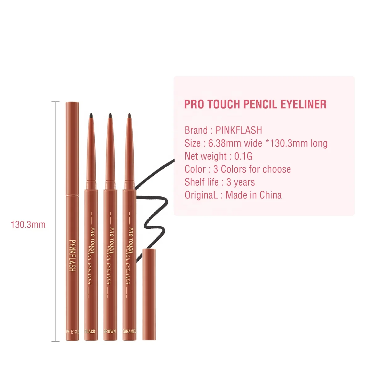 PINKFLASH PF-E13 Smudge-proof Matte Liquid Eyeliner High Pigmented Eyeliner Gel Pencil