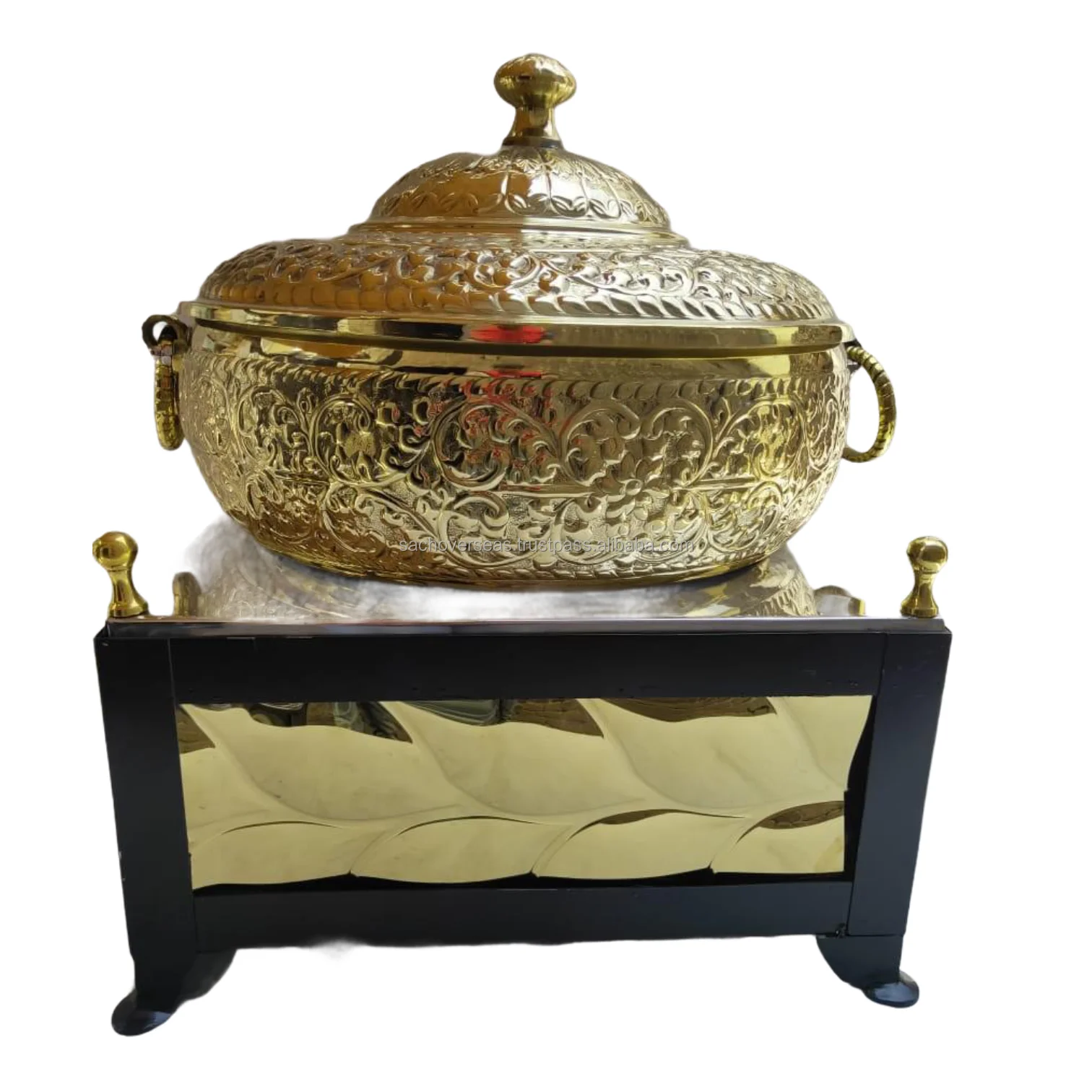 Commercial Catering Equipment Pure Stainless Steel Chafing Dish Buffet Food Warmer, See Through Glass Lid Chafing Dish