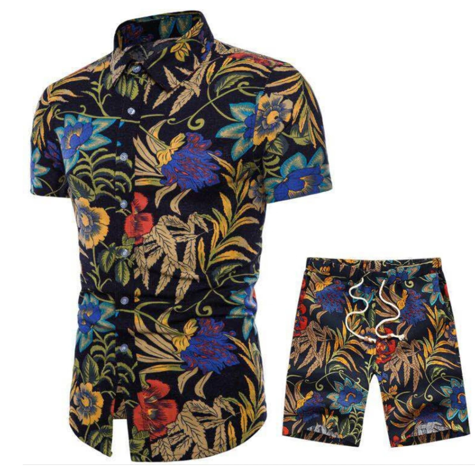 High Quality Wholesale summer sublimation beach shorts custom all over printed floral men hawaiian shirts