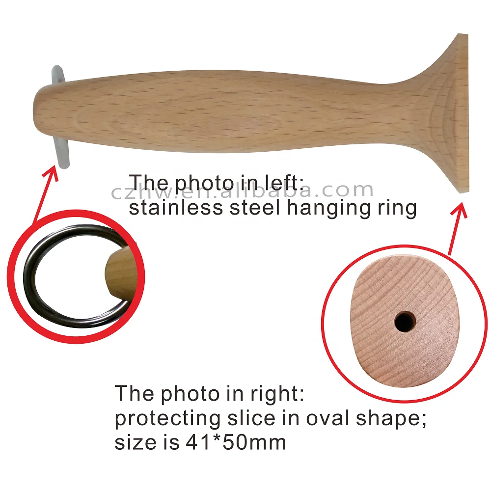 Professional chef use Handheld black ceramic knife sharpener with wood handle