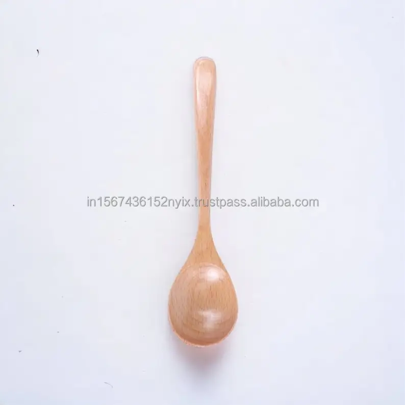 wooden small spoon with contemporary design and food safe polish