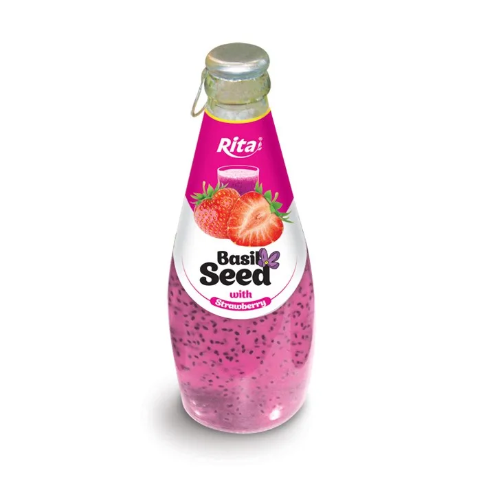 Natural Basil Seed and Fresh Fruit Juice Mixed Flavor Tropical Manufacture Custom Made OEM /Rita  Basil Seed Drink