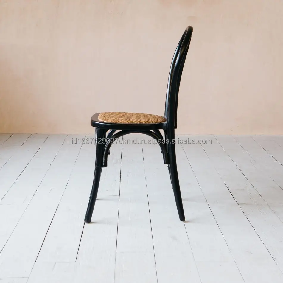High Quality Modern Solid Wood Rattan Woven Dining Chairs Home Restaurant