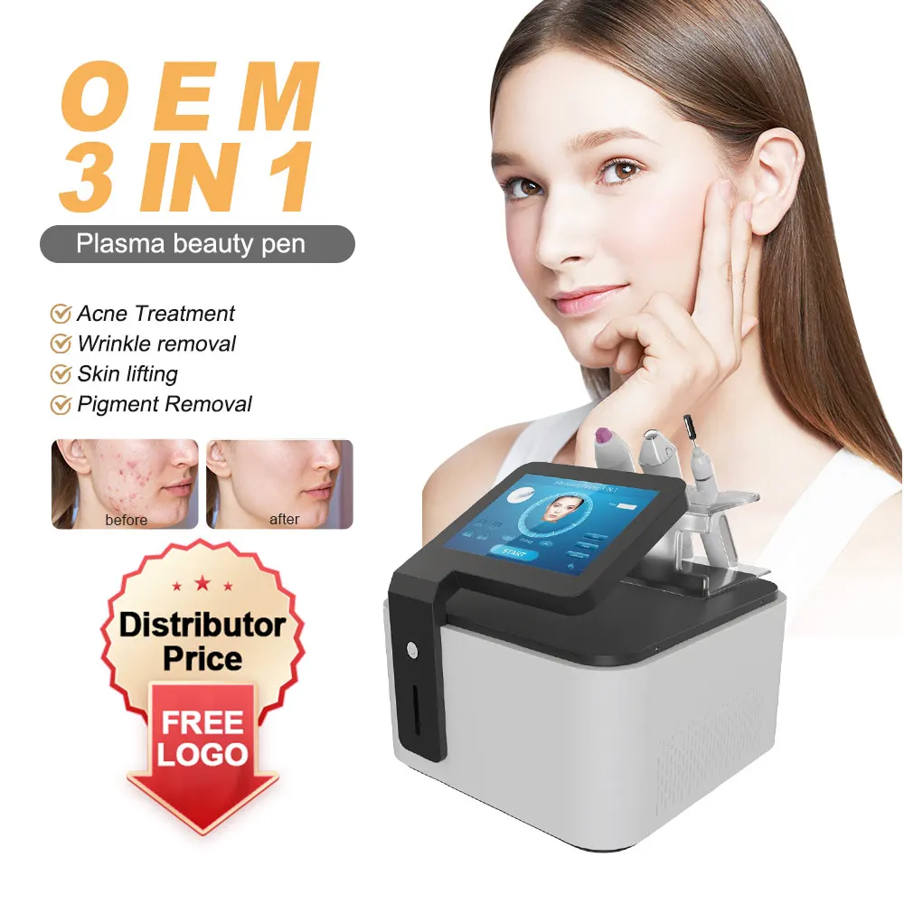 3 in 1 mole acne scar removal fractional plasma device jet Ion beam plasma Eyelid Lifting Plasma Pen For Acne Wrinkle Anti-aging