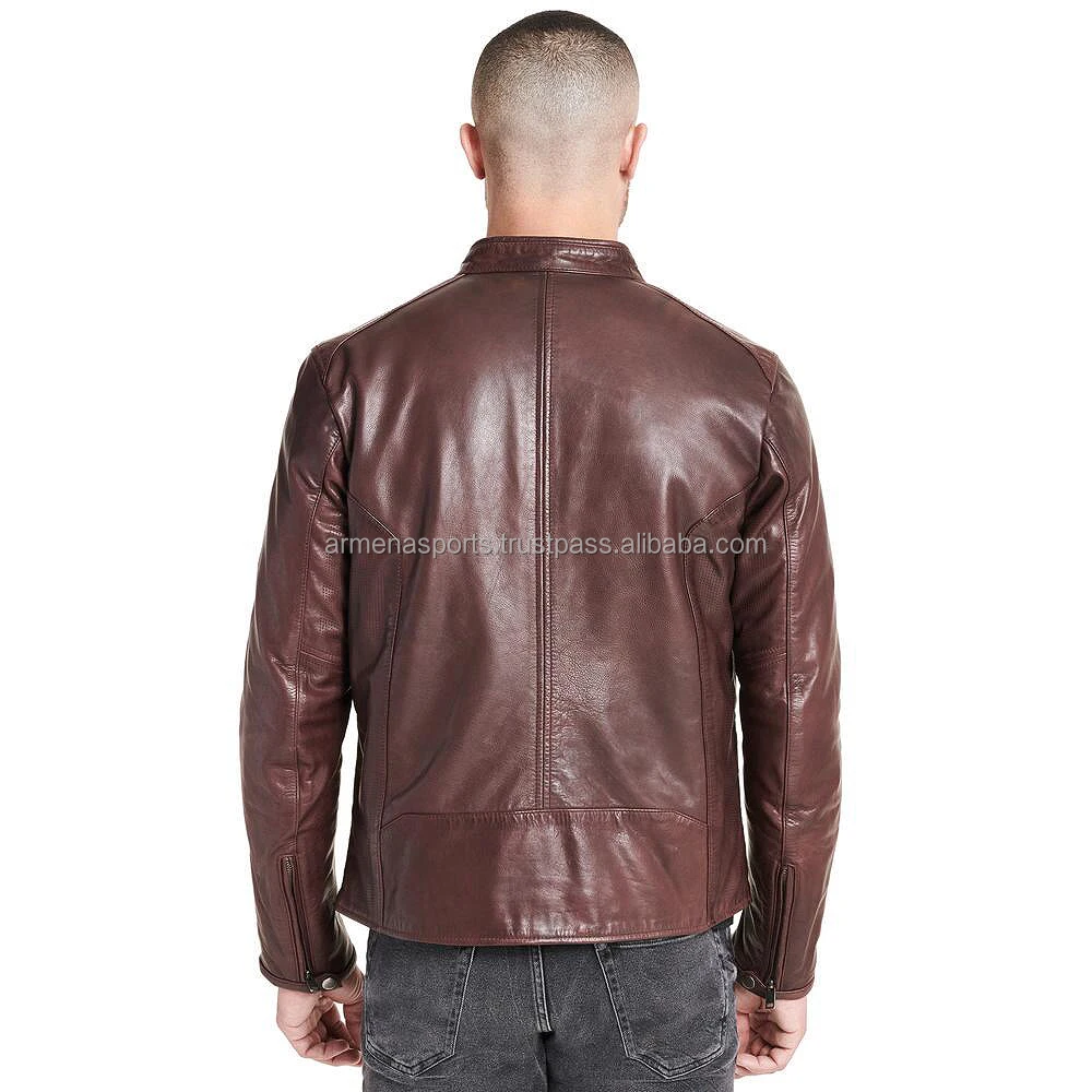  Новая модная мужская кожаная куртка по индивидуальному заказу