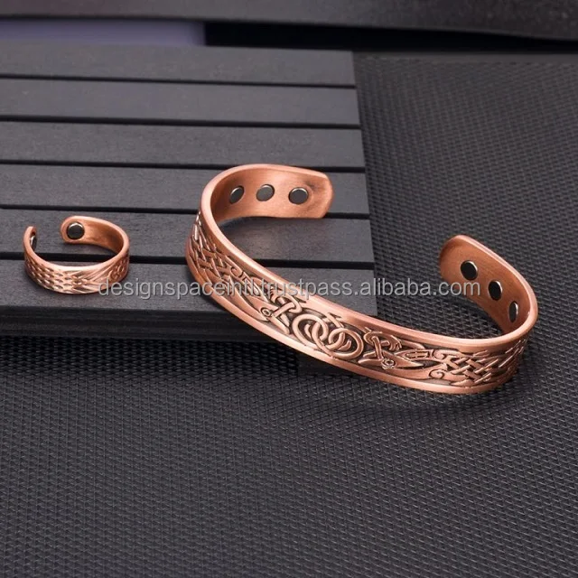 Buy Pure Copper Unique Design Cuff Bracelet at wholesale rate