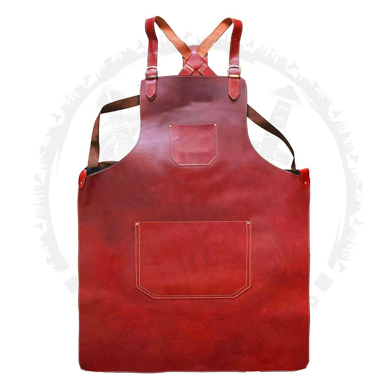 High Quality Custom Cooking Chef Leather Apron Adjustable Waist Cooking Chef Apron for Bar Restaurant Cleaning Customized Color