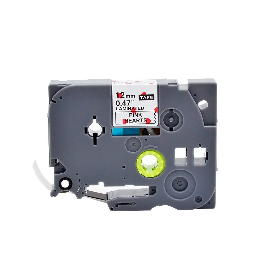 Tatrix 12 мм TZEMPPH31 TZE-MPPH31Black на розовое сердце ламинированные этикетки лента для Brother PT-D200 и т. Д. TZE-MPPH31