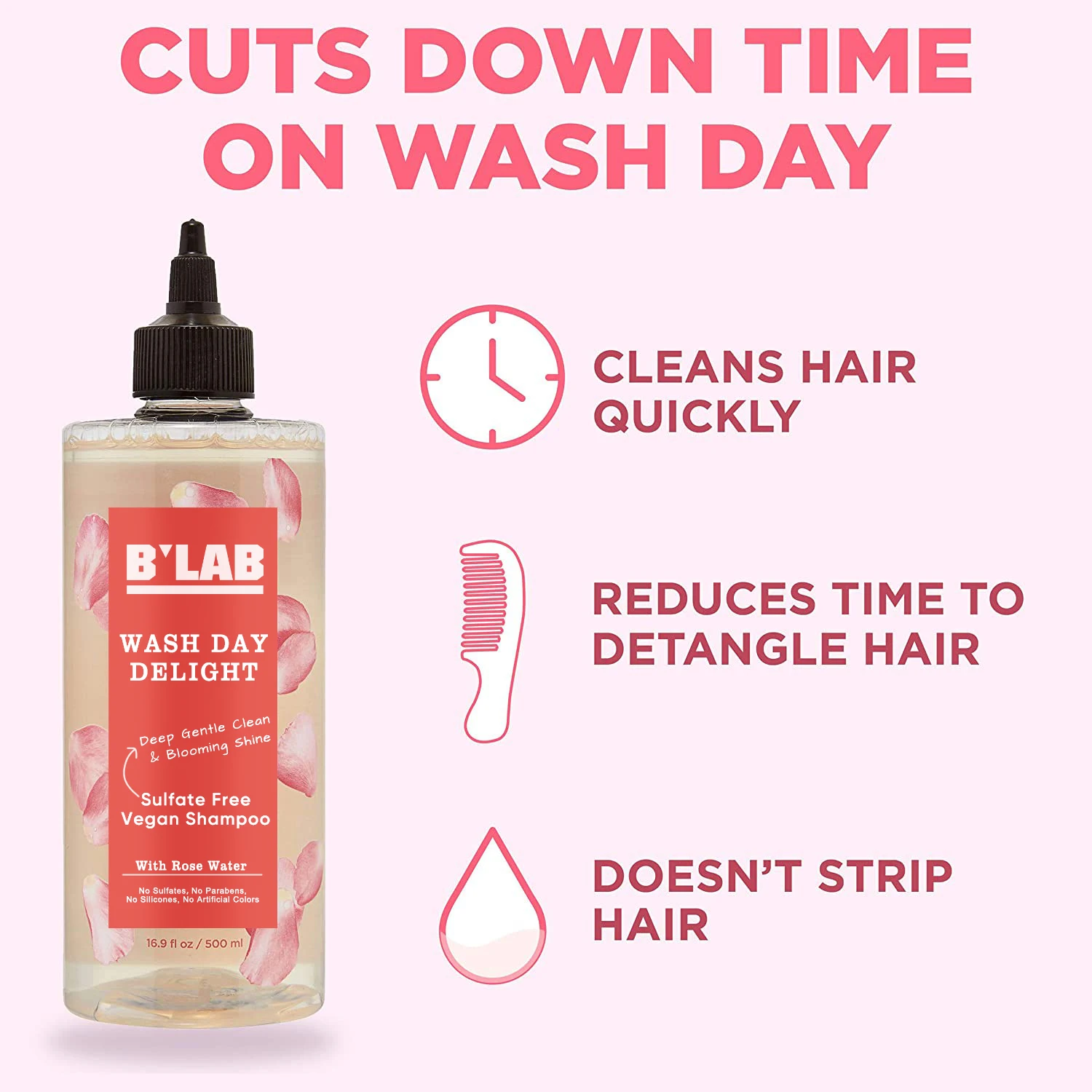 Оптовая продажа oem, горячая Распродажа, высокое качество, глубоко мягко очищающий, цветущий блеск, без сульфата, розовый шампунь