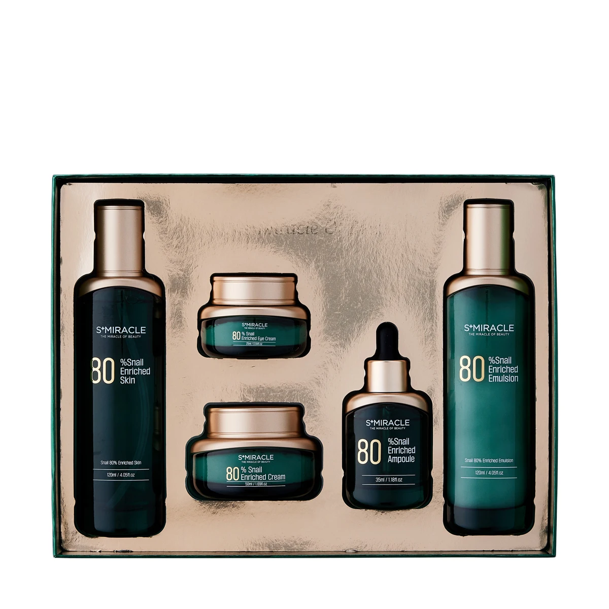 NEW Korean natural care cosmetics based on EWG green grade S+MIRACLE Snail 80% Enriched Skin Care Set