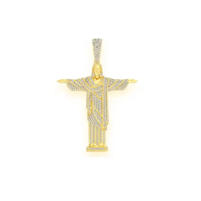 2022 New Hip Hop Jesus Christ The Redeemer Pendant Religious Christianity Hip Hop Jesus Pendant For Men And Women
