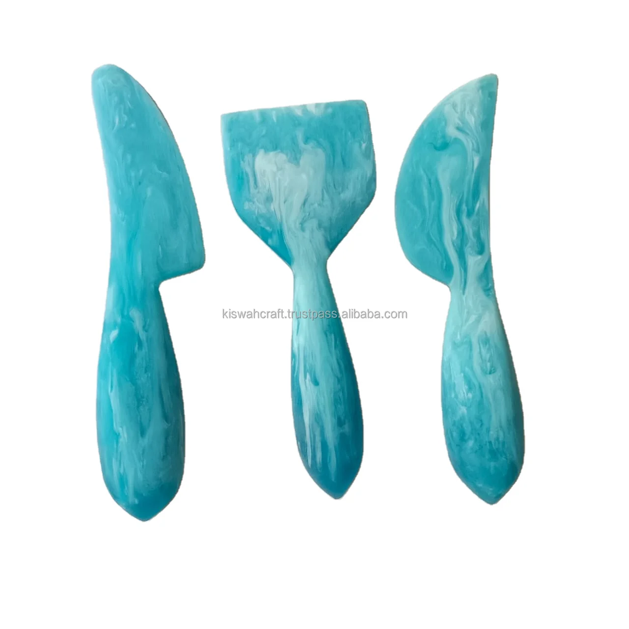 Epoxy 2024 Style Artisanal Elegance Handcrafted Acrylic Resin Cheese Knife Set With Swirl Pattern For Home Hotel Restaurant