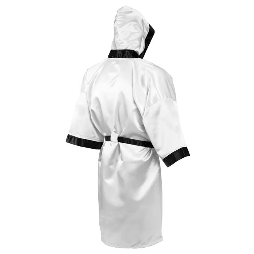 New Multi Colors Designs Boxing Robes With Hood Custom Made Design Polyester Satin Boxing Robe For Men With Custom Logo and Tags