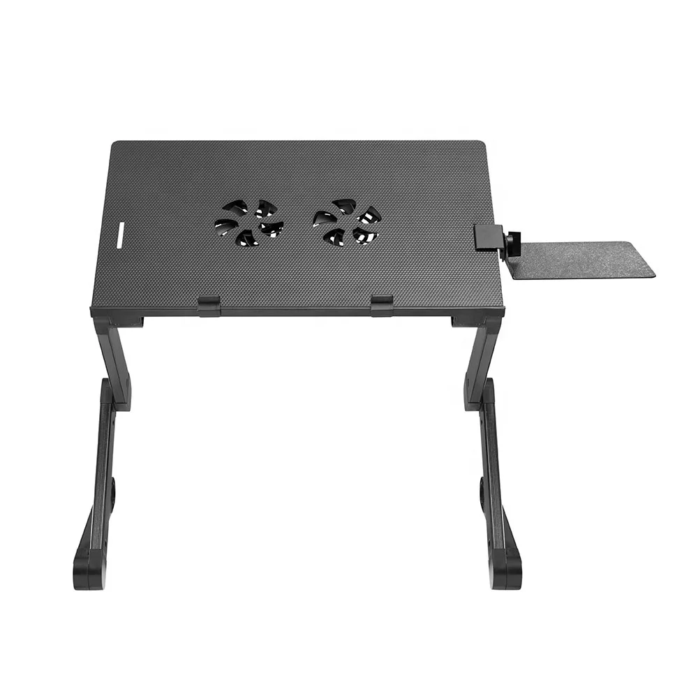 Home Office Furniture Standing Desktop Converter Height Adjustable Foldable  Laptop Desk with Mouse Pad Side Mount & Cooling Fan