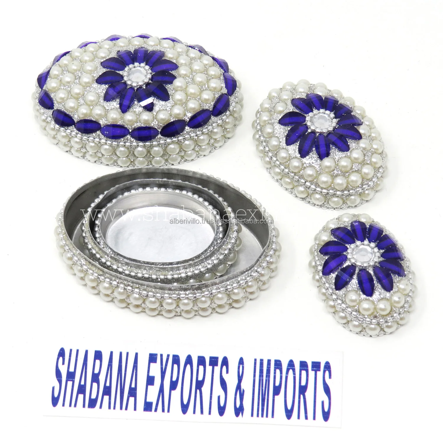 Jewelry Organizer Trinket Box  Decorative Box  Beaded & Mirror Work Organizer Portable Boxes with Different Sizes & Designs